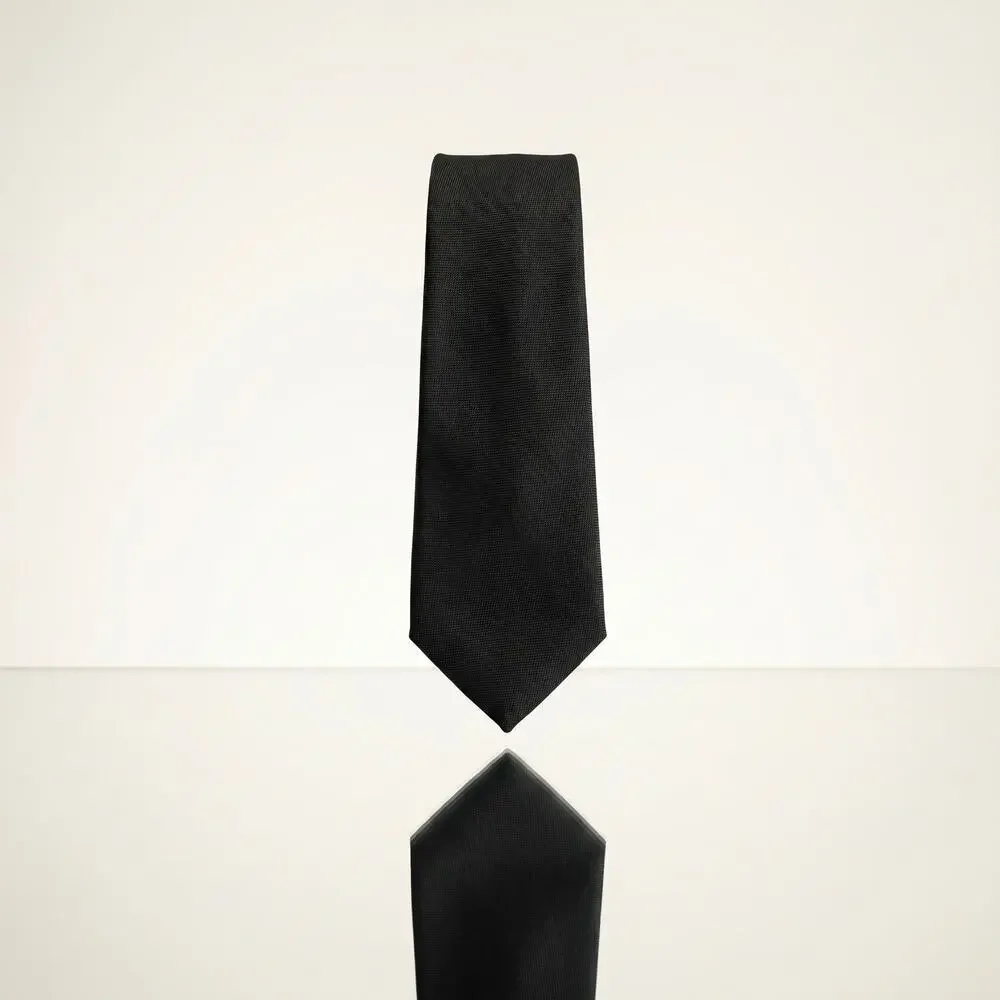 Van Heusen Solid Black Satin Tie NWT V10759001, Necktie for Men, 4 Inch Wide